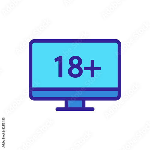 adult video icon vector. Thin line sign. Isolated contour symbol illustration