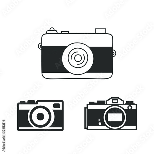 set of vintage cameras
