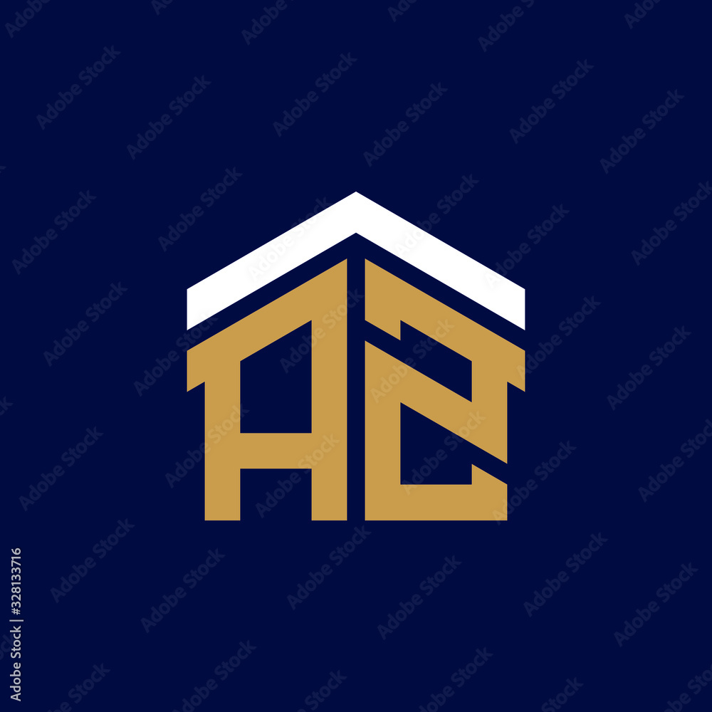 Initial Letter AZ House Logo Design Initial Letter AZ House Logo Design