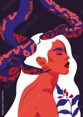 Woman with snake 