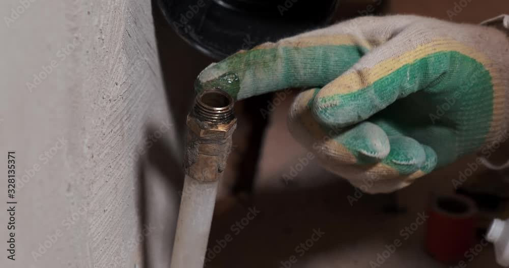 Closeup of sewer pipe, construction, apartment renovation, plumber