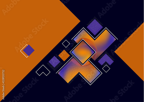 Colorful decorative composition, abstract geometric shapes texture on black. Universal cover template graphic design, minimal background pattern.