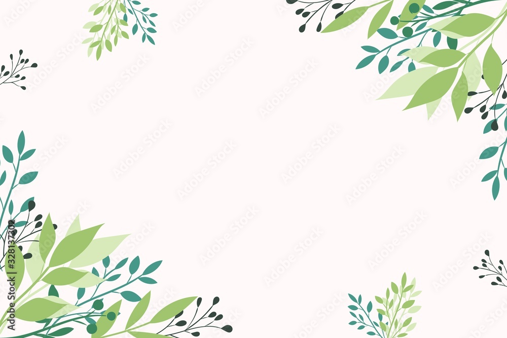 botanical background with green leves