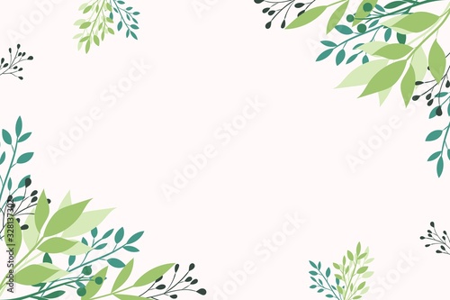 botanical background with green leves