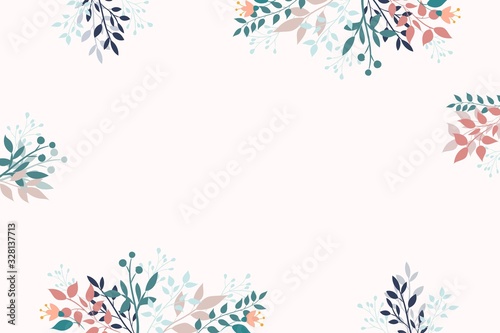 botanical background with green leves