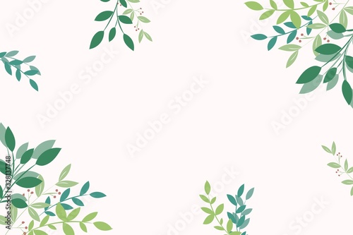botanical background with green leves