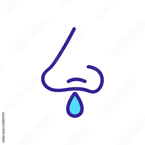 nose snot icon vector. Thin line sign. Isolated contour symbol illustration