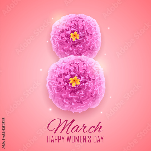 illustration of Happy International Women's Day 8th March greetings background