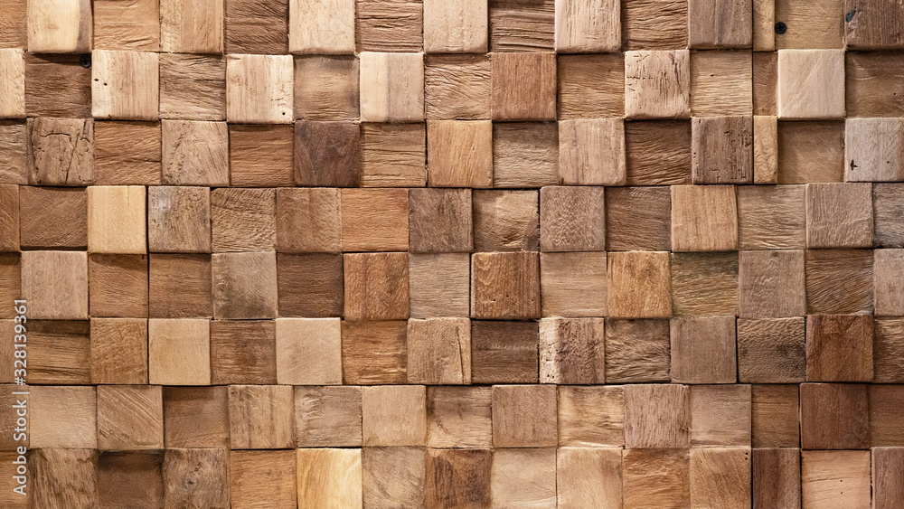 Brown wooden cubes texture background Brown wooden cubes texture background