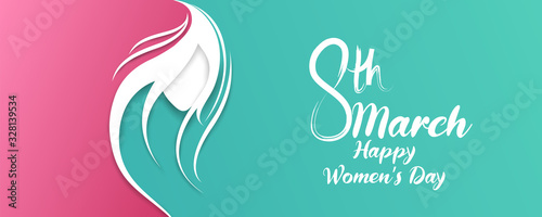 illustration of Happy International Women's Day 8th March greetings background