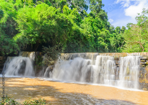 Sri Dit Waterfall on rainy season