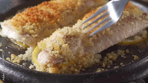 Delicious panko crusted oven baked fish fillets.