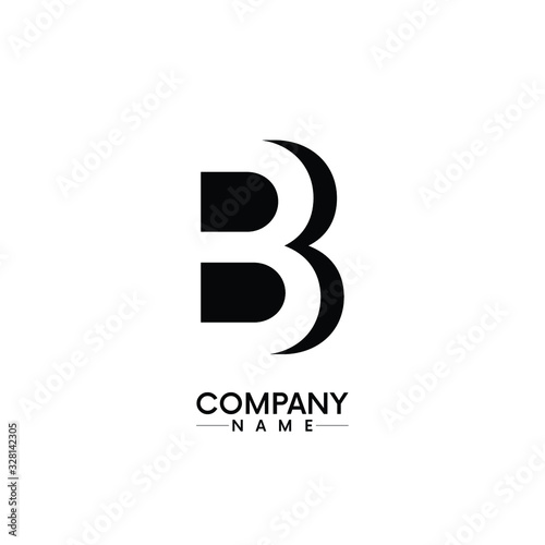 b, bb abstract letter for company logo or business vector illustration.  black color on white background