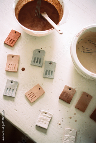 Test glazing in different colors