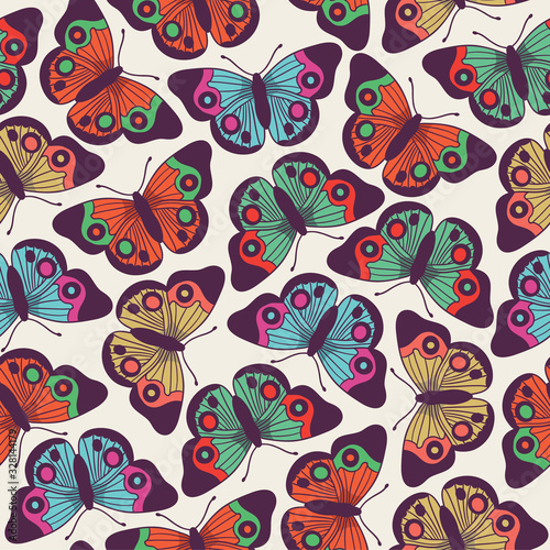 Vector seamless pattern with butterflies