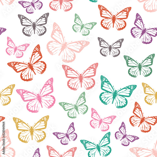 Vector seamless pattern with butterflies