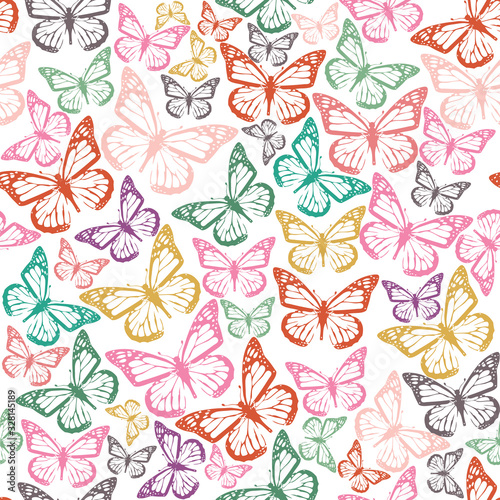 Vector seamless pattern with butterflies