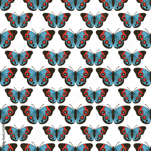 Vector seamless pattern with butterflies