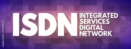ISDN - Integrated Services Digital Network acronym, technology concept background