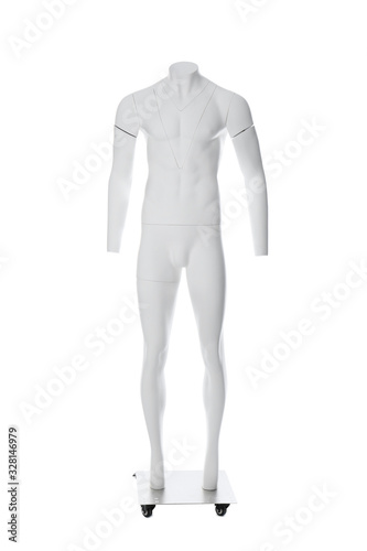 Male ghost headless mannequin with removable pieces isolated on white