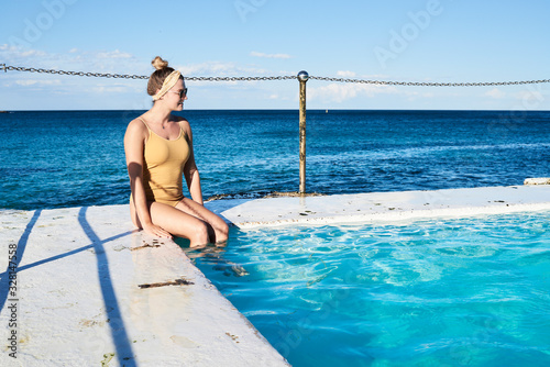 Natural pool in summer. photo