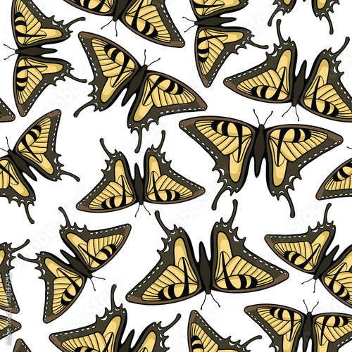 Vector seamless pattern with butterflies