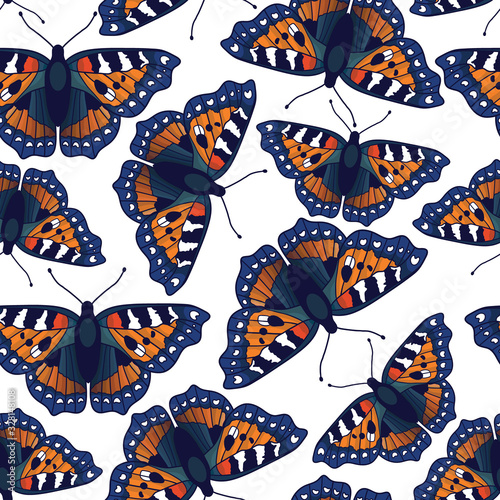 Vector seamless pattern with butterflies
