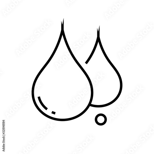 Water drops line icon, concept sign, outline vector illustration, linear symbol.