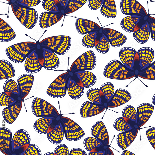 Vector seamless pattern with butterflies