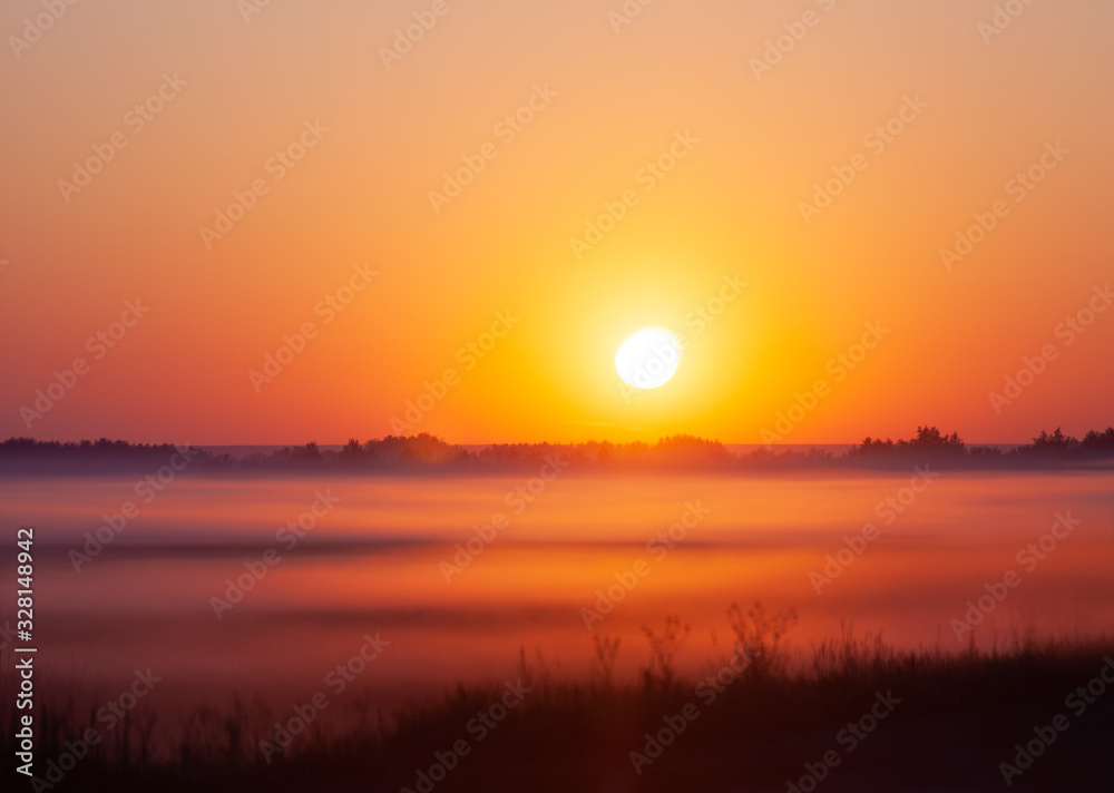 beautiful red sunrise