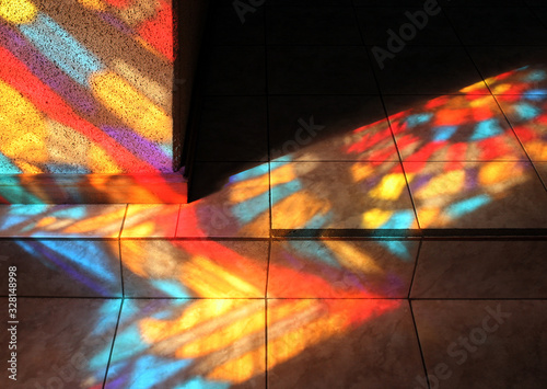 Quadro em tela shadow from a stained-glass window