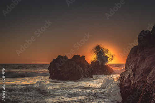sunset on the beach