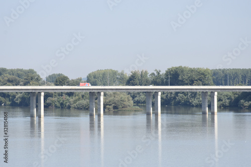 Pupin's traffic bridge over the Danube in the vicinity of Belgrade photo