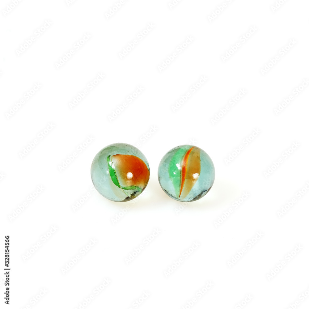 Glass transparent balls on a white background Glass transparent balls on a white background