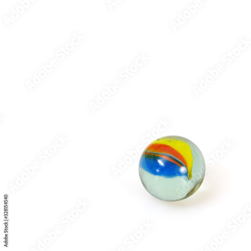 Glass transparent balls on a white background © Elena