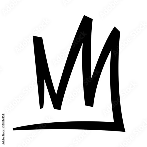 Graffiti style black color king crown icon