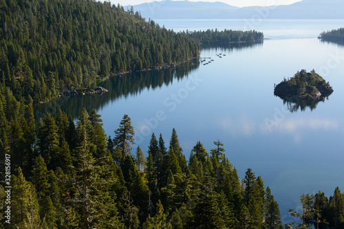 SOUTH LAKE TAHOE, CALIFORNIA, USA - AUGUST 21, 2019:  Emerald Bay on Tahoe Lake in the morning © Andrey