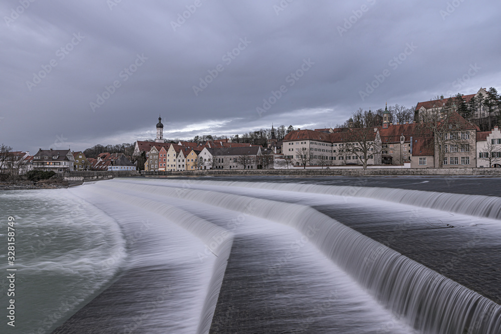 Landsberg am Lech a city in Bavaria Germany with a waterfall