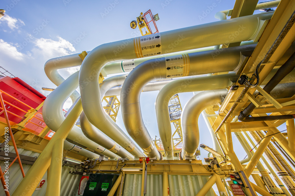 Pipes onboard offshore production platform Pipes onboard offshore production platform