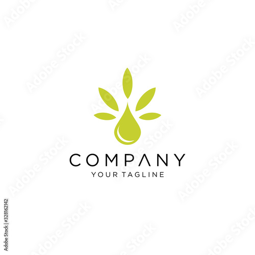 CBD oil leaf - Cannabidiol - CBD leaf - Hemp icon / logo template, Logo design inspiration - Vector