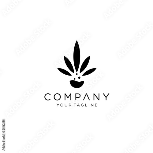 CBD oil leaf - Cannabidiol - CBD leaf - Hemp icon / logo template, Logo design inspiration - Vector