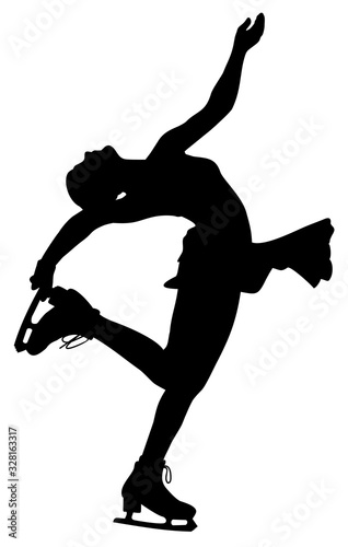 silhouette of a female figure skating vector