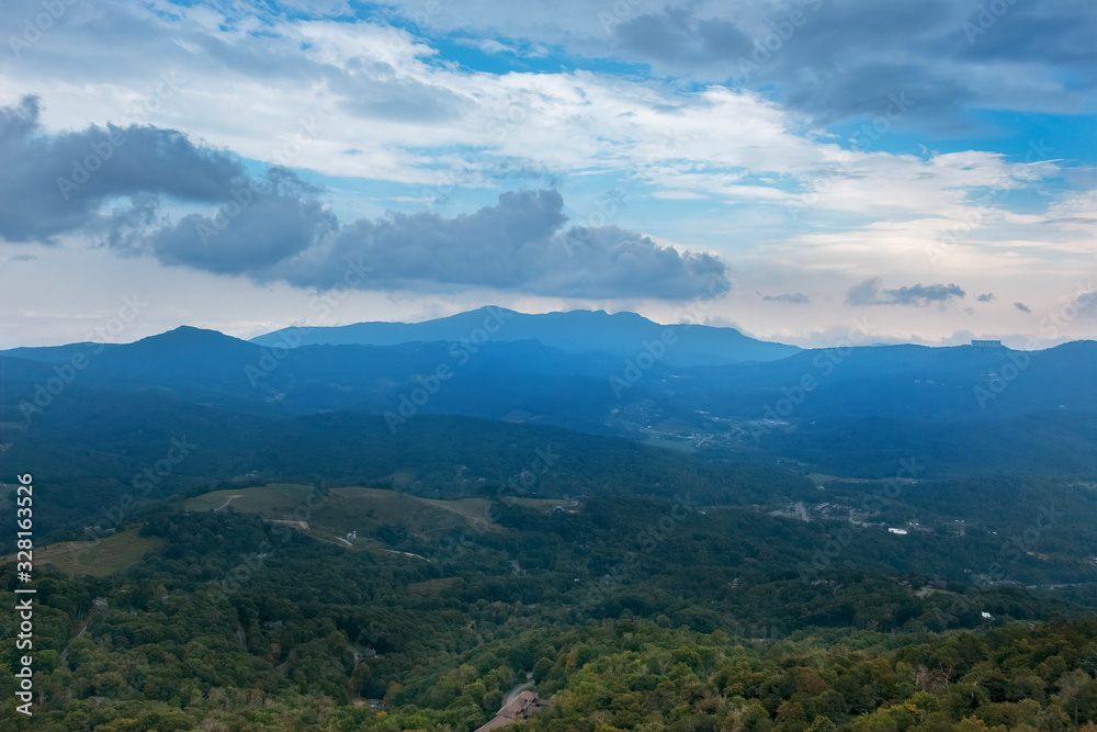 View of the Blue Ridge Mountains from Beech Mountain, North Carolina