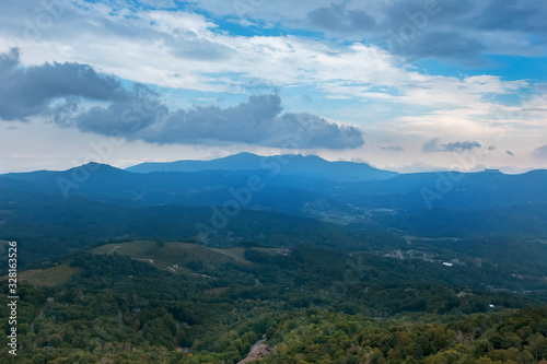 View of the Blue Ridge Mountains from Beech Mountain  North Carolina