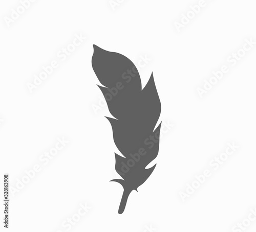 Feather silhouette illustration vector. Happy Writer Day! Vintage feather for...