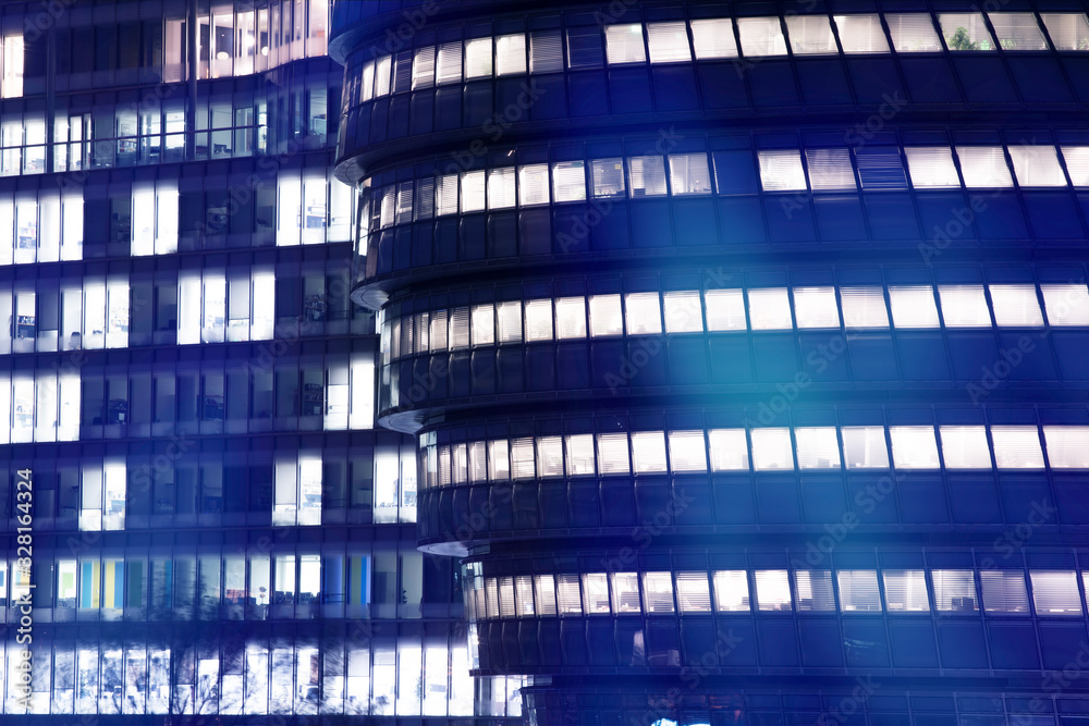 Obraz premium Business and finance background of building closeups. 