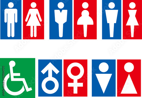 トイレの男女のアイコン集