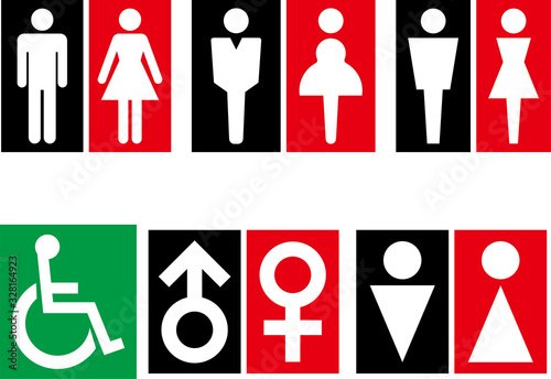 トイレの男女のアイコン集