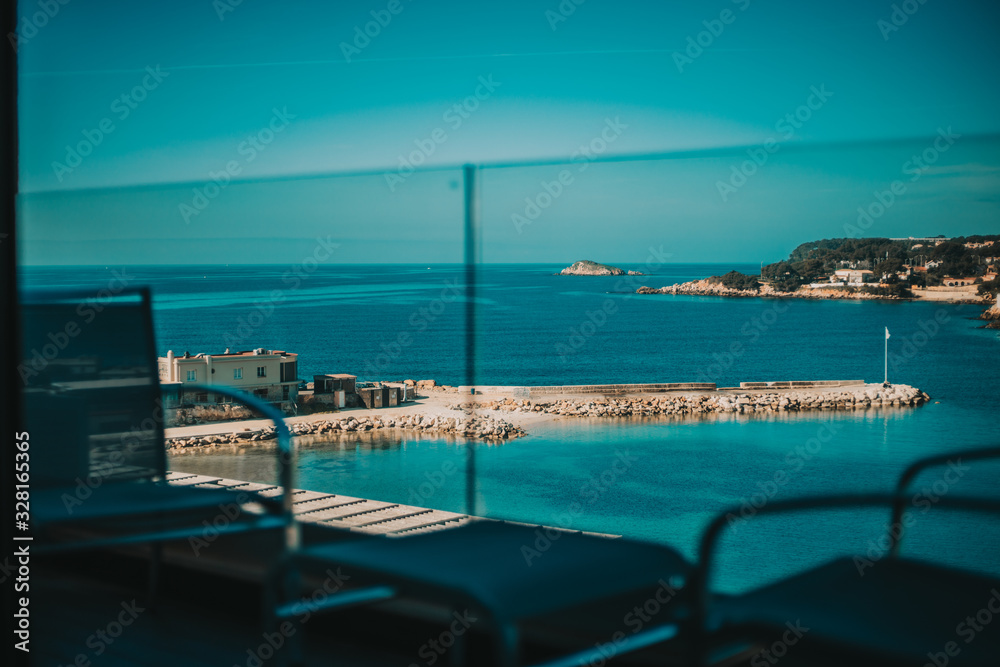 Fototapeta premium Terrasse vue mer
