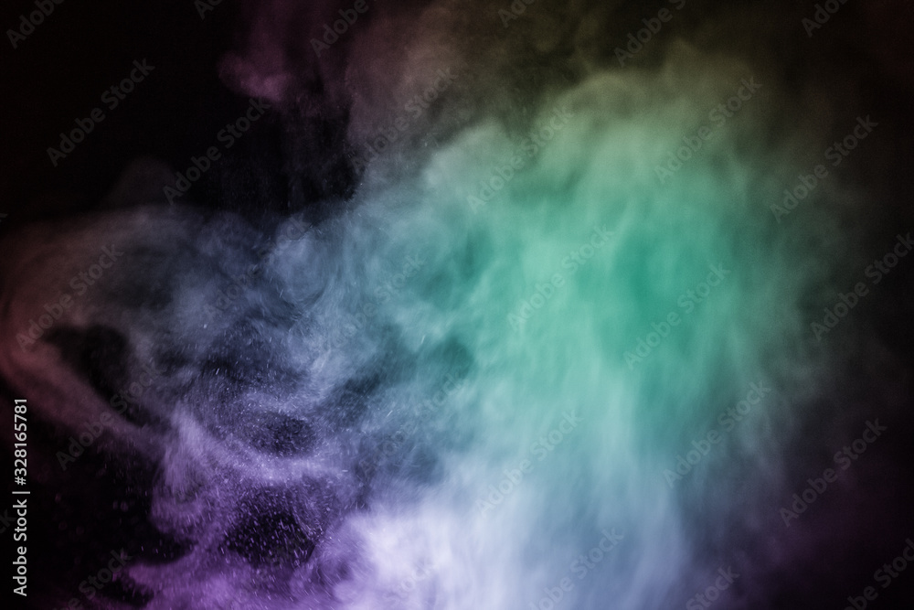 Colorful smoke flowing in a dark background. Abstract backdrop with fume and colorful light effect. Mystic dream. Colorful dust explode. Paint Holi. Halftone smoke effect. Vibrant abstract background. Colorful smoke flowing in a dark background. Abstract backdrop with fume and colorful light effect. Mystic dream. Colorful dust explode. Paint Holi. Halftone smoke effect. Vibrant abstract background.